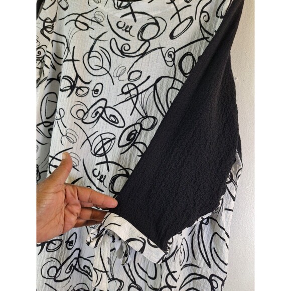 ALI MILES Gauze Cotton Geometric Art To Wear Top Womens Large Abstract Lagenlook - Picture 5 of 9